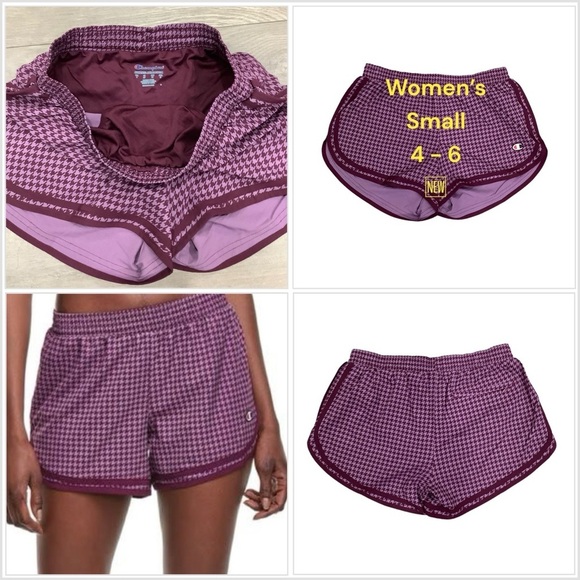 Women's Champion Small 4 - 6 Shorts Houndstooth Activewear Athletic Active New - Picture 1 of 11